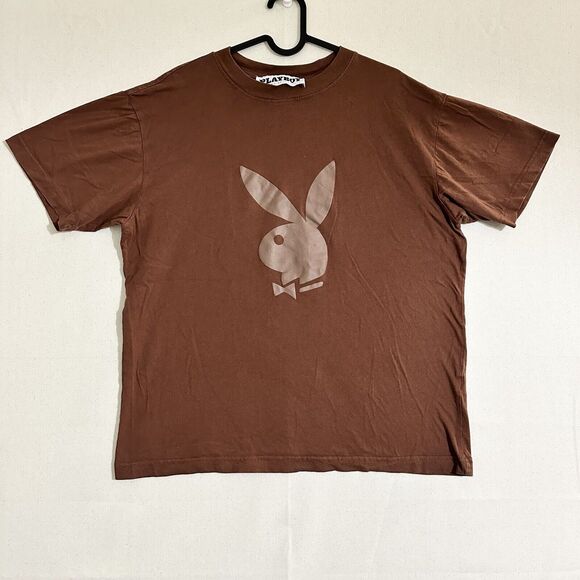 Playboy By PacSun Mens Brown Crew Neck Short Sleeve Graphic T-Shirt Size M - Picture 1 of 6